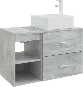 vidaXL Juego De Muebles De Ba&ntilde;o 2 Uds. Gris Hormig&oacute;n Vidaxl