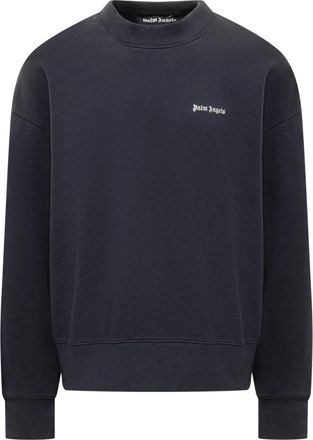 Palm Angels Sweatshirt met logo op de rug - Heren - Sweatshirts - Blauw - XL - Katoen - Hoodies & sweatvesten