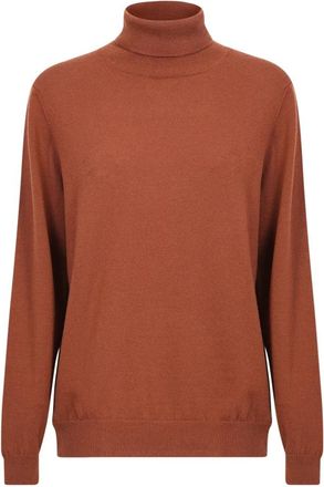 Zanone Bruine Gebreide Hoge Hals Trui - Heren - Coltruien - Bruin - 2XL - Wol - Truien & Vesten