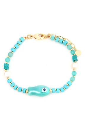 Panacea Turquoise & Freshwater Pearl Bracelet at Nordstrom