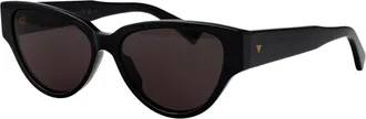 Bottega Veneta Womens Sunglasses Bv1319s Black-Grey Acetate Black-Black-Grey Black/black/grey