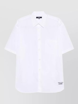 Comme Des Gar&ccedil;ons logo shirt straight cut collar short sleeves pocket
