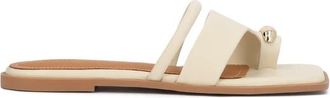 Kazar Slippers met versierde teenbanden - Dames - Sandalen - Beige - 41 EU - Leer - Schoenen