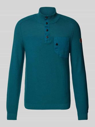 s.Oliver Red Label Regular Fit Troyer aus reiner Baumwolle in Piqu&eacute;-Qualit&auml;t in Petrol, Gr&ouml;&szlig;e M