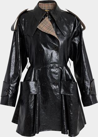 Chloé Coated Linen Belted Riding Trench Coat