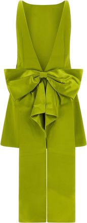 Self Portrait Sculptural Bow Maxi Dress - Lime