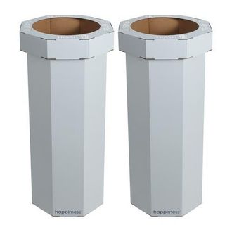 Happimess Fleur 25-Gallon Classic Disposable Corrugated Cardboard Event Trash Can and Recycling Bin in Fog Gray at Nordstrom