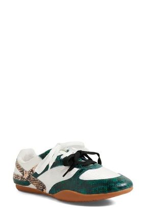 Django & Juliette Zoya Flat Sneaker in Green Snake at Nordstrom, Size 39