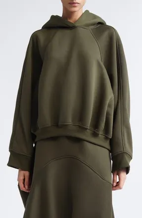 Melitta Baumeister Crop Fleece Hoodie in Moss at Nordstrom, Size X-Small