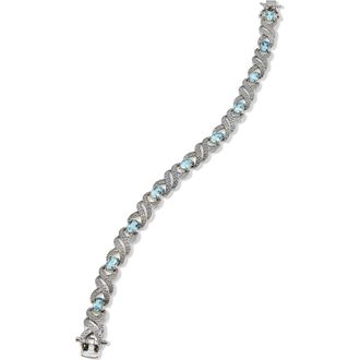 Savvy Cie Jewels Diamond & Blue Topaz Bracelet in Silver/Blue at Nordstrom Rack
