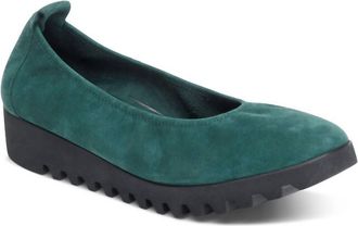 Aetrex Womens Brianna Slip-On Ballet Flat In Dark Teal