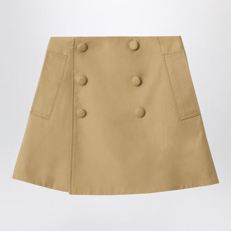 Burberry Sand-colored cotton trench skirt