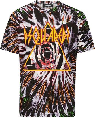 Dsquared2 Mens Tiedye Tshirt S74gd0578s23007 - Black Cotton - Size Small