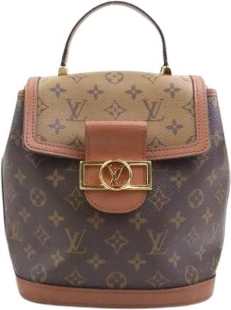 Louis Vuitton Tweedehands Canvas Louis Vuitton tassen - Dames - Vintage Rugzakken - Bruin - ONE Size - Vintage