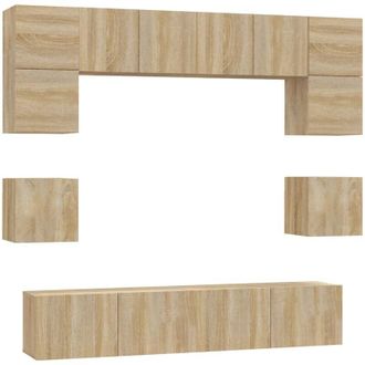 vidaXL Vidaxl - Set De Muebles Para Tv 8 Pzas Madera Contrachapada Roble Sonoma