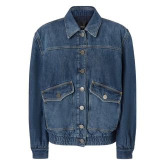 Pinko Denim Jackets, female, Blue, S, Baldo Bomber