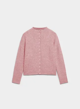 Contemporaine Womens Plush funnel-neck Cardigan Sweater