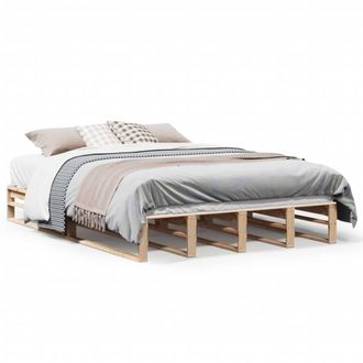 Berkfield Home Bed Frame without Mattress 120x190 cm Small Double Solid Wood Pine in Light Tan