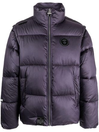 Aape By A Bathing Ape logo-appliqué puffer jacket - Purple