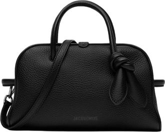 Jacquemus Embossed Leather Tote Bag With Bow Detail And Dual Handles