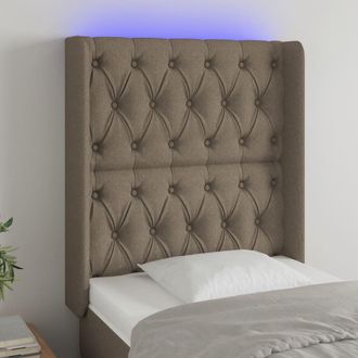vidaXL Cabecero Con Led De Tela Gris Taupe 83x16x118/128 Cm Vidaxl
