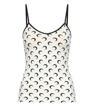 Marine Serre White Printed Scoop Neck Top