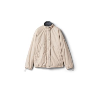 Miu Miu Panama Cotton And Fleece Blouson Jacket, Woman, Limestone, Size 44