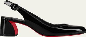Christian Louboutin So Jane Patent Red Sole Slingback Pumps