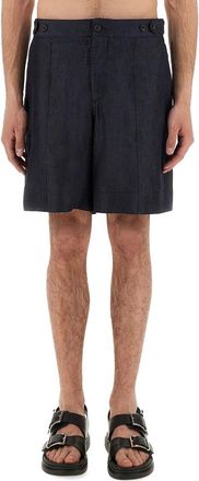 Alexander McQueen Cotton-Lyocell Blend Denim Shorts - Blue