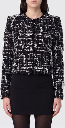 Balmain Blazer Spencer corto in tweed di lana con frange e ricami