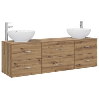 vidaXL Juego De Muebles De Ba&ntilde;o 3 Uds. Roble Artisan Vidaxl
