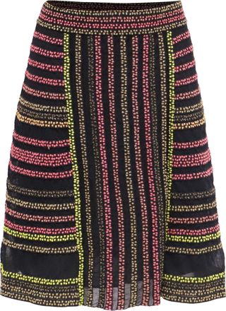 Missoni Knitted Striped Midi Skirt in Multicolor Polyamide