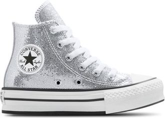 Converse Girls Chuck Taylor All Star EVA Lift Hi - Girls Preschool Basketball Shoes Silver/White/Barely Grey Size 11.0