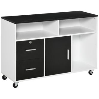 HOMCOM Mueble archivador 100x35x65 cm negro