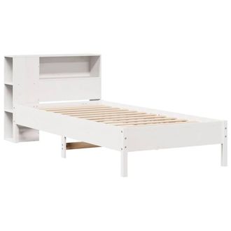Berkfield Home Decorative Bookcase Bed Frame White 75x190 cm Small Single Solid