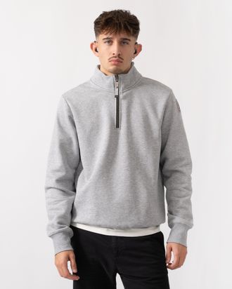 Parajumpers Mens Broad Peak Half Zip Sweatshirt in Grey Cotton - Size X-Large