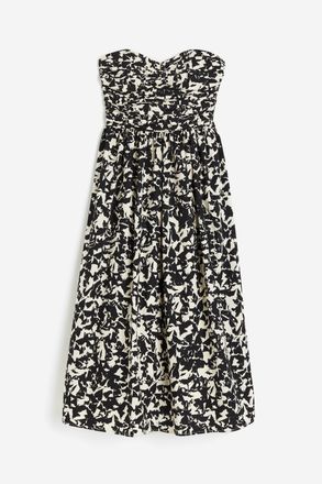 H&M Gemustertes Bandeau-Kleid - Schwarz/Gemustert
