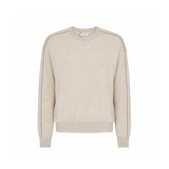Brunello Cucinelli Cashmere and Silk Pullover - female - Brunello Cucinelli - Round-neck Knitwear - Beige - XS - Knitwear