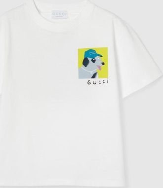 Gucci Kids - Cotton T-shirt With Print, Size 10 years, White, Ready-to-wear