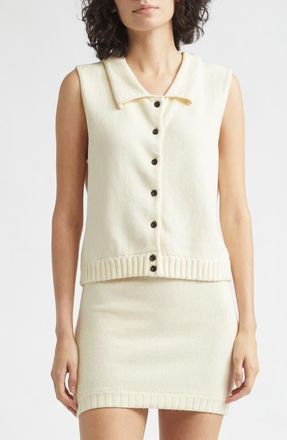 Poss&eacute; Teo Cotton Sleeveless Top in Ivory at Nordstrom, Size Xx-Small