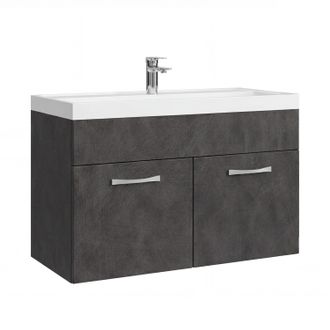 Badplaats Badplaats Mueble De Ba&ntilde;o Paso 01 80 X 40 Cm - Gris Oscuro - Mueb