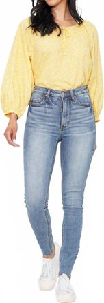 Judy Blue High Waist Tummy Control Shield Pocket Skinny Jeans In Blue