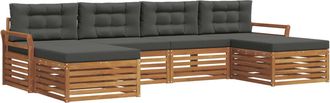 vidaXL Conjunto De Sof&aacute;s De Exterior 6 Uds. Natural Y Antracita Vidaxl