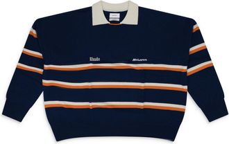 Rhude Navy Striped Polo