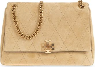 Tory Burch Tassen, Dames, Beige, ONE Size, Su&egrave;de, Charlie Su&egrave;de Schoudertas