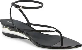 Alaia Invisible Wedge Ankle Strap Sandal in Noir at Nordstrom, Size 42