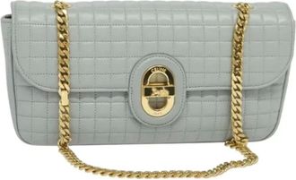 Celine Pre-owned Shoulder Bags, female, Gray, Size: ONE SIZE Pre-owned Vintage Leather Shoulder Bag