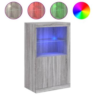 Berkfield Home Side Cabinet with LED Lights Grey Sonoma Engineered Wood