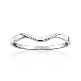 Ross-Simons Italian 10kt White Gold Wave Ring