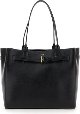 Tom Ford Black Leather Tote Bag